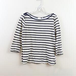 Anthropologie Postmark Dotted Cream/Black Top